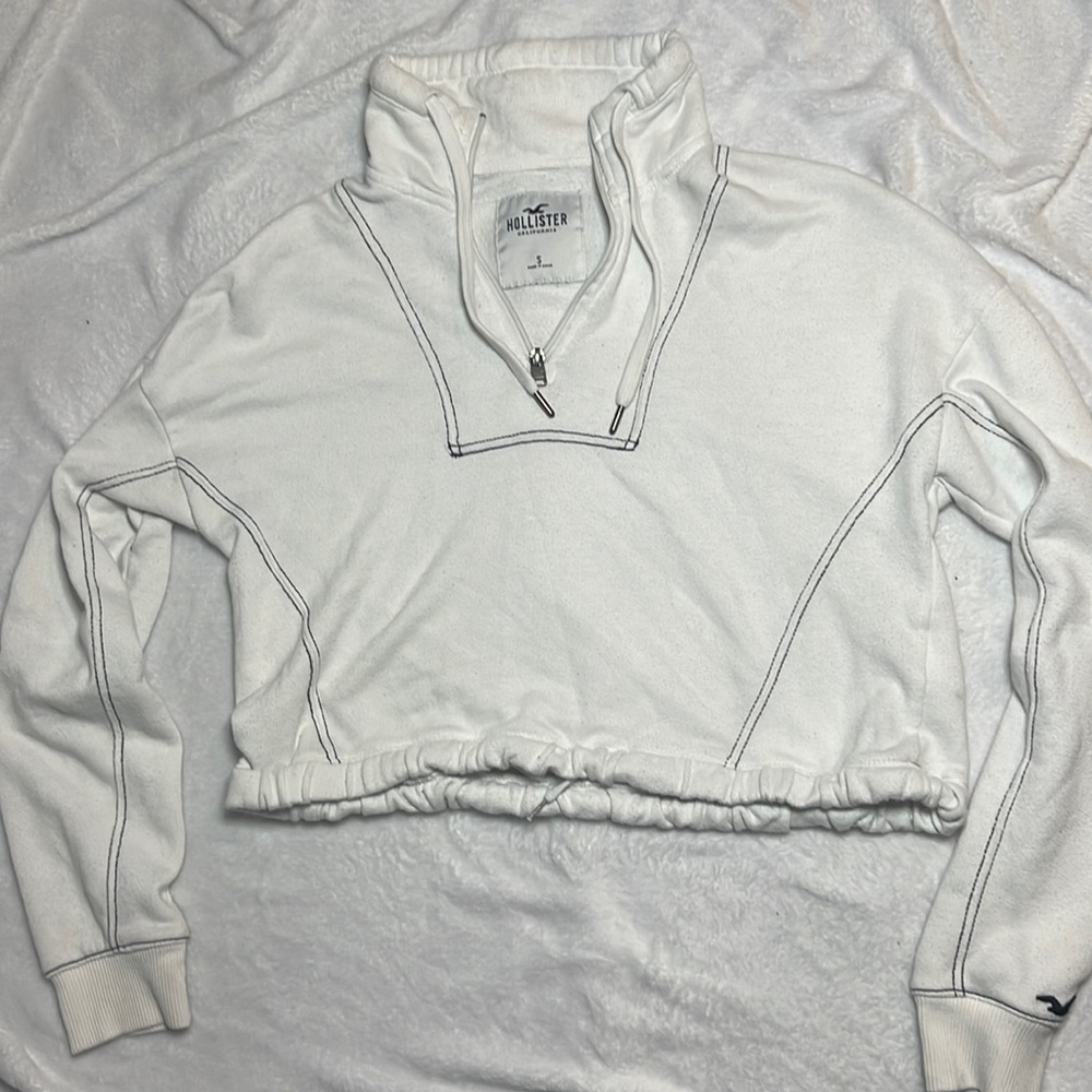 Crop top hoddie white